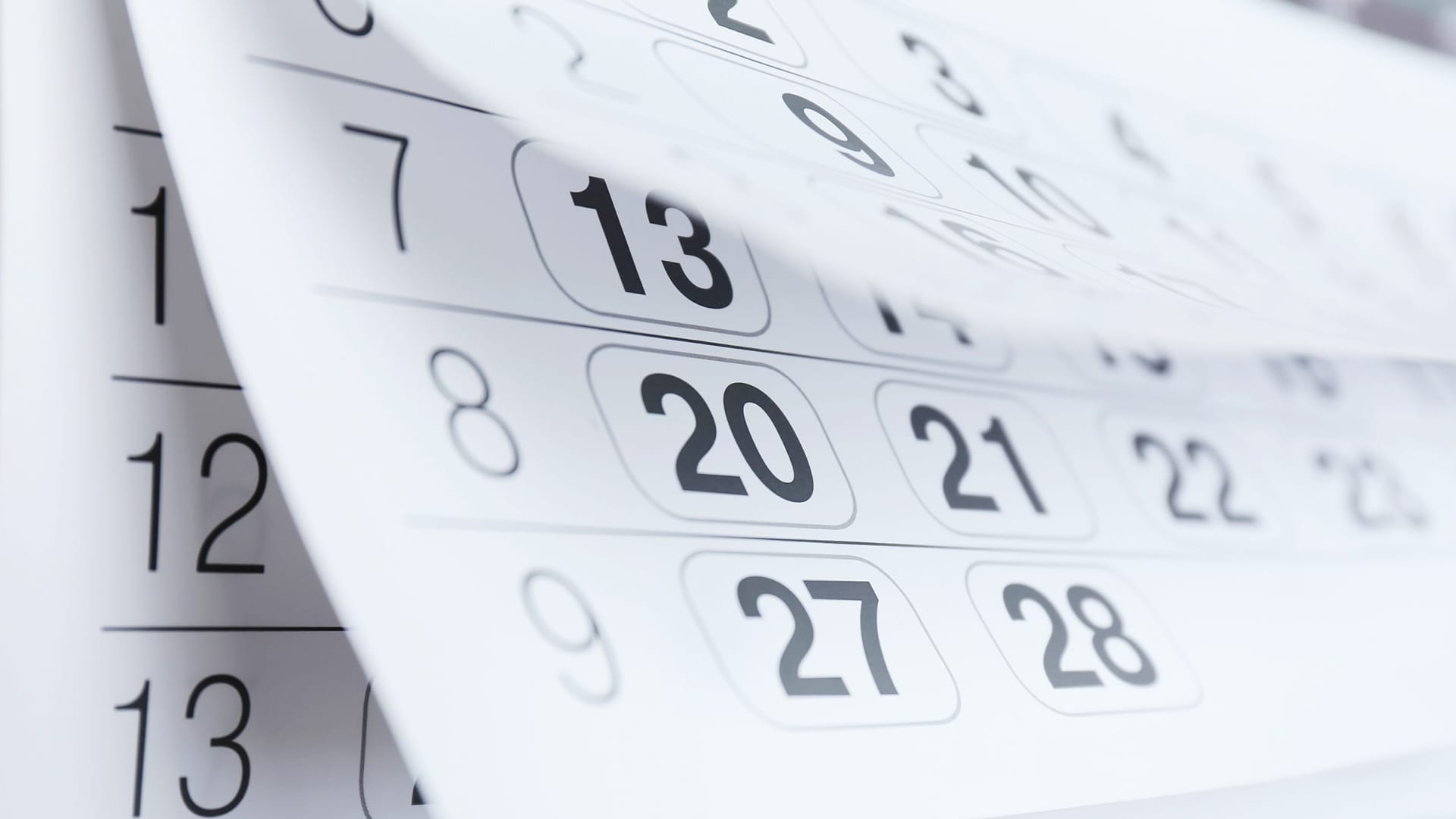 Calendario — representación visual del tiempo con meses, días y fechas marcadas
